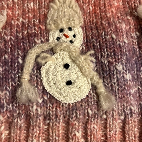 Talbots vintage Winter/Christmas Sweater, size XL, shades of pink and white. - Picture 9 of 12